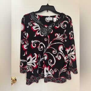 Alfred Dunner Sz MP 3/4” Sleeve Top EUC 😊😊
